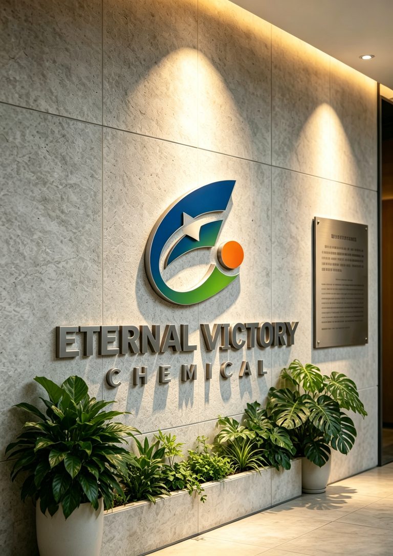 Eternal Victory Chemical branding in the company reception lobby