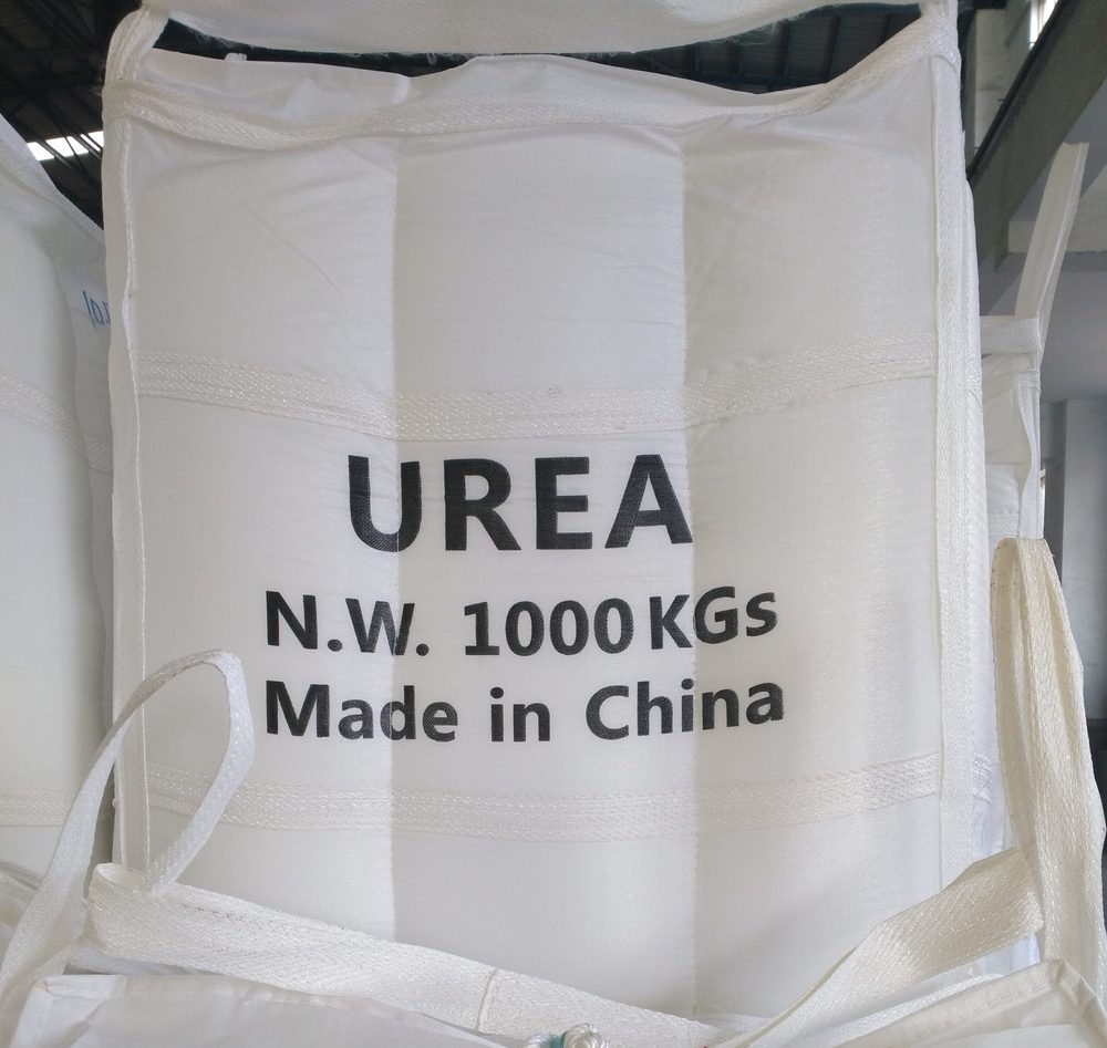 Automotive grade urea supplied in 1000 kg jumbo bags, marked UREA N.W. 1000 KGs